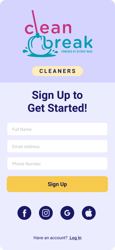 Signup to Cleanbreak